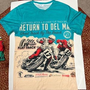 Brand new vintage, distressed style motorcycle Del Mar San Diego T-shirt, Small